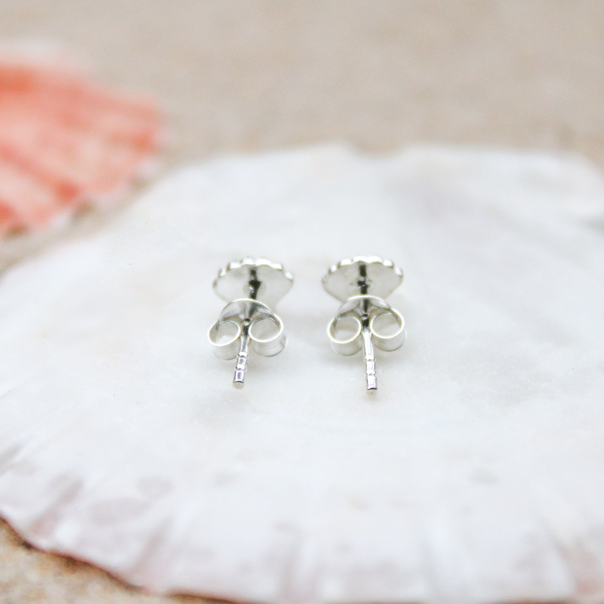Silver shell earrings